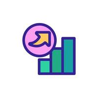 chart the growth of the icon vector. Isolated contour symbol illustration vector