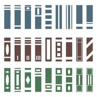 Vector Set of Various Kinds of Books. Side View. Books collection for bookshelf. Vector illustration isolated on white background for Design, Web.