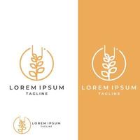 Wheat or cereal logo, wheat field and wheat farm logo.With easy and simple editing illustrations. vector