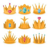 Hand drawn Crown vector collection, Doodle crowns vector illustration set, Royal head, King crown, Queen crown with various design