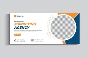 Digital marketing agency social media cover template vector