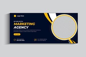 Digital marketing agency social media cover template vector