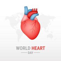 día mundial del corazón sobre fondo blanco vector