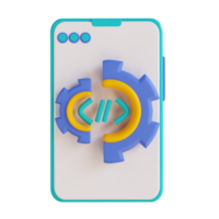 3D illustration mobile data settings png