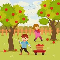 Fun Apple Picking vector