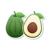 Avocado sticker icon, Vector, Illustration. vector
