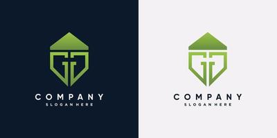 Monogram logo design template for business with initial letter gg and creative concept vector