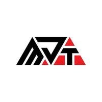 diseño de logotipo de letra triangular mjt con forma de triángulo. monograma de diseño del logotipo del triángulo mjt. plantilla de logotipo de vector de triángulo mjt con color rojo. logotipo triangular mjt logotipo simple, elegante y lujoso. mjt