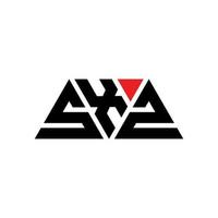 SXZ triangle letter logo design with triangle shape. SXZ triangle logo design monogram. SXZ triangle vector logo template with red color. SXZ triangular logo Simple, Elegant, and Luxurious Logo. SXZ
