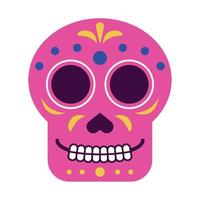 pink mexican head skull vector