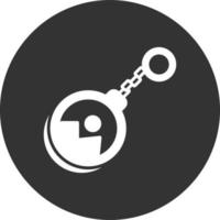 Keychain Glyph Inverted Icon vector