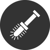 Toilet Brush Glyph Inverted Icon vector