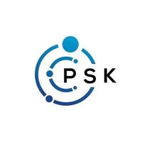 PSK letter technology logo design on white background. PSK creative initials letter IT logo concept. PSK letter design. vector