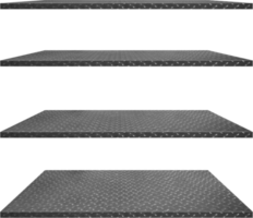 collection of steel diamond plate shelves on an isolated white background, Objects with Clipping Paths for design work png