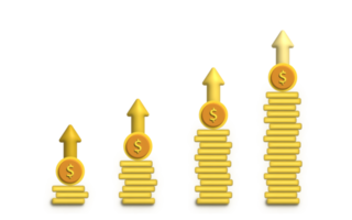 3D Illustration of Coin, money coin and gold coin. png