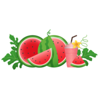 Wassermelone Frucht, Wassermelone Scheiben und Wassermelone Saft png