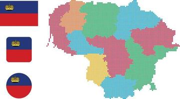 Lithuania map and flag flat icon symbol vector illustration