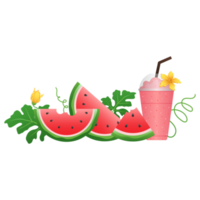 vattenmelon frukt, vattenmelon skivor och vattenmelon juice png