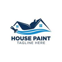 azul color casa pintura logo negocio clipart vector