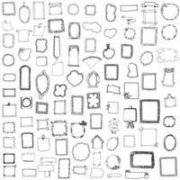 Set of doodle lines hand drawn frames vector illustration