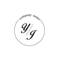 Initial YJ logo monogram letter minimalist vector