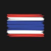 trazos de pincel de bandera de tailandia. bandera nacional vector