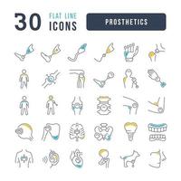 Set of linear icons of Prosthetics vector