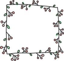 Flower wreath doodle png