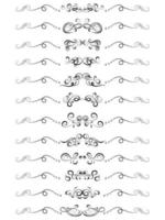 set of swirl border calligraphy and dividers decorative vector in vintage style on white background, collection retro element in black line doodle hand drawn illustration design