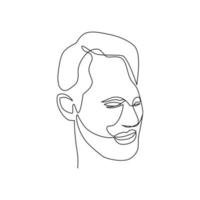 Vector illustration of male portrait in line art style