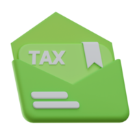 3D Tax envelope illustration png