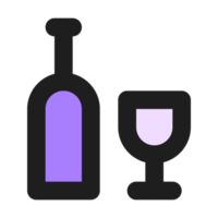 Beverage flat color outline icon png