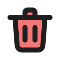 Bin flat color outline icon png
