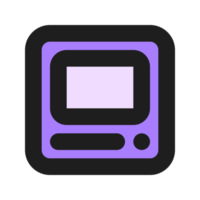 ATM flat color outline icon png