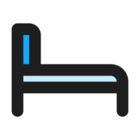 Bed flat color outline icon png
