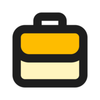 Briefcase flat color outline icon png