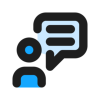 Chat flat color outline icon png