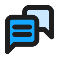 Chat flat color outline icon png