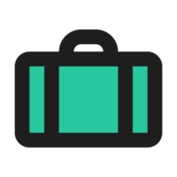 Briefcase flat color outline icon png