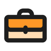 Briefcase flat color outline icon png