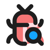 icône de contour de couleur plate bug png