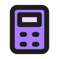 calculatrice plat Couleur contour icône png