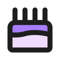 Cake flat color outline icon png