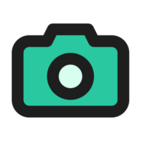 Camera flat color outline icon png