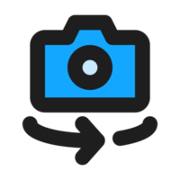 Camera flat color outline icon png