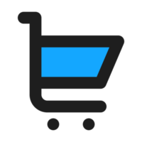 Cart flat color outline icon png