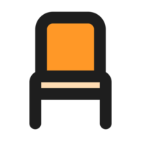 Chair flat color outline icon png