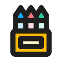 Crayon flat color outline icon png