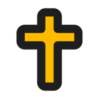 Cross flat color outline icon png