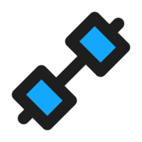 Dumbbell flat color outline icon png
